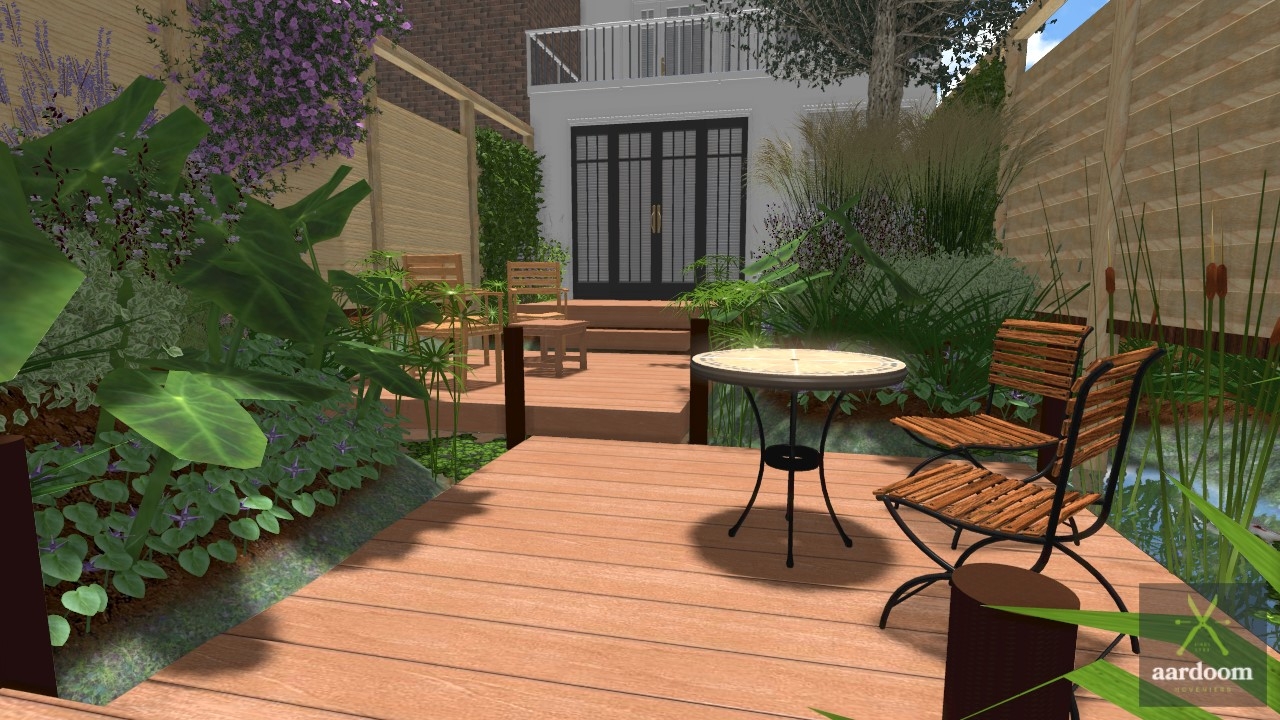 De water filled ecogarden is bedacht door Dionysios Sofronas van Aardoom Hoveniers